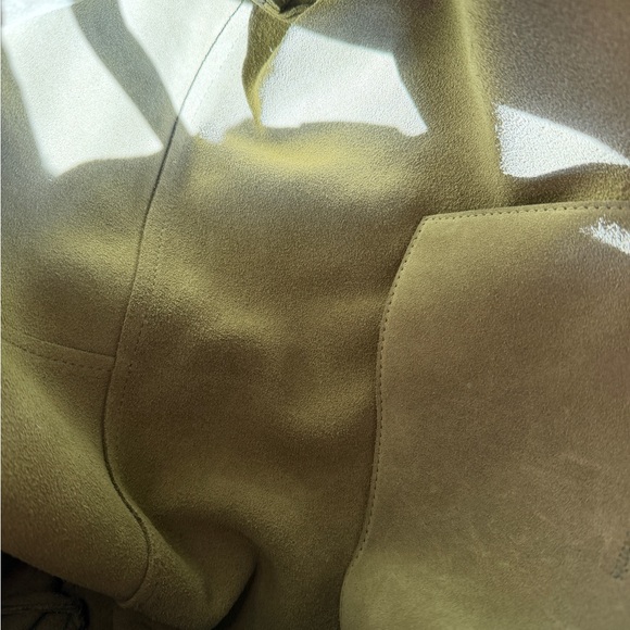 & Other Stories Large Suede Tote Bag in Green - Picture 9 of 13